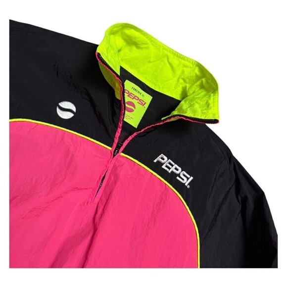 PEPSI x Forever 21 Collab Cropped Windbreaker Bright Retro Jacket Womens Small - Picture 5 of 6